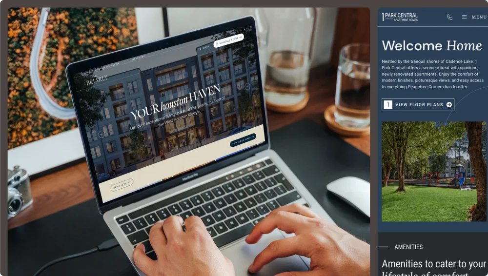 apartment websites displayed on a laptop - hero